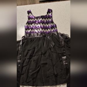 American Princess Chevron Sequin Bodice and Frilly Skirted Dress